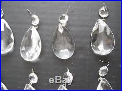 Vintage Glass Prisms Teardrops Strands Crystals Chandelier Lamp Parts 220 Pcs
