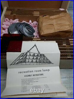 Vintage Glass Rare Pool Table Lamp Kit 42 pc. Build your own or for parts