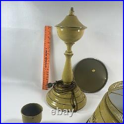 Vintage Golden Mustard Yellow Metal Table Lamp Parts