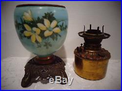 Vintage Gone With The Wind Glass Hurricane Lamp 25 Floral parts/repair