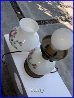 Vintage Gone With The Wind Hurricane Lamp Original Parts, Patina, Bottom Bulb