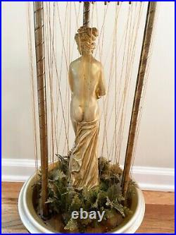 Vintage Greek Goddess Nude Table Top Motion Rain Oil Lamp for Parts Repair 30