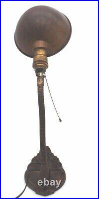 Vintage HUBBELL Gooseneck Desk Lamp Cast Iron Brass Working / Parts or Restore