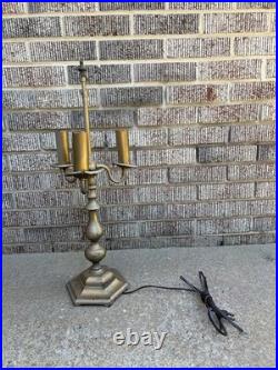 Vintage HUBLEY 3 Light Bouillotte Table Lamp Parts Repair-see Description