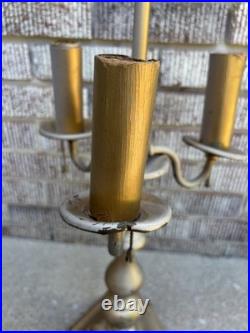 Vintage HUBLEY 3 Light Bouillotte Table Lamp Parts Repair-see Description