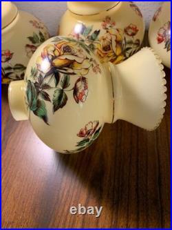 Vintage Hand Painted Rose Floral Light Lamp Shade Lot 4 rare replacement parts