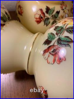 Vintage Hand Painted Rose Floral Light Lamp Shade Lot 4 rare replacement parts