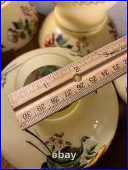 Vintage Hand Painted Rose Floral Light Lamp Shade Lot 4 rare replacement parts