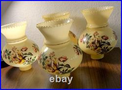 Vintage Hand Painted Rose Floral Light Lamp Shade Lot 4 rare replacement parts