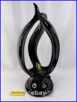 Vintage Harris Lamp of Elegance, Flame Lamp, Art Deco, Black Ceramic (for Parts)