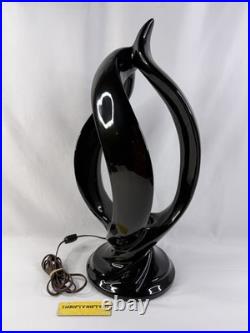 Vintage Harris Lamp of Elegance, Flame Lamp, Art Deco, Black Ceramic (for Parts)