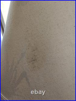 Vintage Heron Reeds Cast Iron Brass Metal Table Lamp Shadow Shade MCM 27