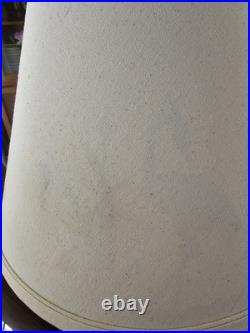 Vintage Heron Reeds Cast Iron Brass Metal Table Lamp Shadow Shade MCM 27