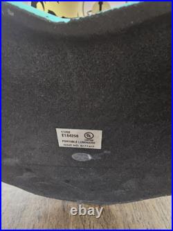 Vintage Heron Reeds Cast Iron Brass Metal Table Lamp Shadow Shade MCM 27