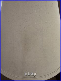 Vintage Heron Reeds Cast Iron Brass Metal Table Lamp Shadow Shade MCM 27