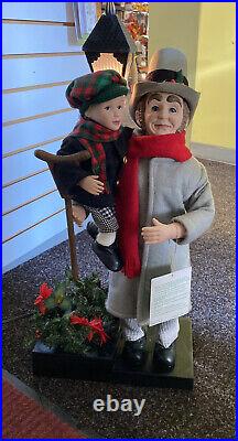 Vintage Holiday Creations Tiny Tim And Scrooge 36 Animated Lamp Post Scene