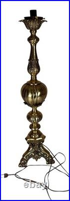 Vintage Hollywood Regency Style Brass Table Lamp 30 FOR PARTS NOT WORKING