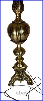 Vintage Hollywood Regency Style Brass Table Lamp 30 FOR PARTS NOT WORKING