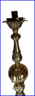 Vintage Hollywood Regency Style Brass Table Lamp 30 FOR PARTS NOT WORKING