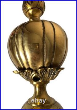 Vintage Hollywood Regency Style Brass Table Lamp 30 FOR PARTS NOT WORKING