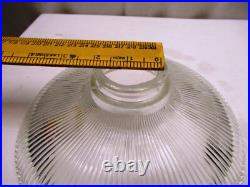 Vintage Holophane Style Prismatic Ribbed Glass Lamp Shade 8 Industrial LightR4