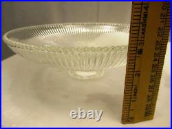 Vintage Holophane Style Prismatic Ribbed Glass Lamp Shade 8 Industrial LightR4