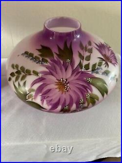 Vintage Hurricane Parlor Gone with the Wind Shades-+ Parts Purple Floral (2)