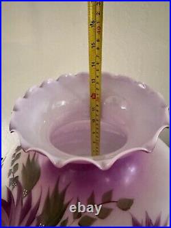 Vintage Hurricane Parlor Gone with the Wind Shades-+ Parts Purple Floral (2)