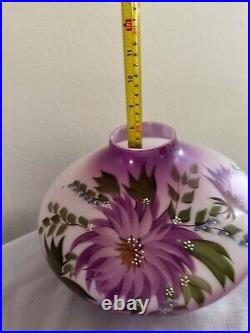 Vintage Hurricane Parlor Gone with the Wind Shades-+ Parts Purple Floral (2)