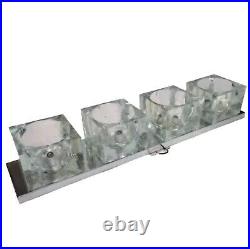 Vintage Ice Cube Glass Light with Chrome AS IS / PARTS / REPAIR