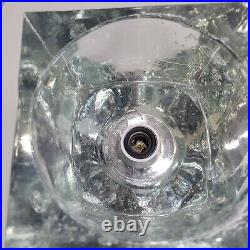 Vintage Ice Cube Glass Light with Chrome AS IS / PARTS / REPAIR