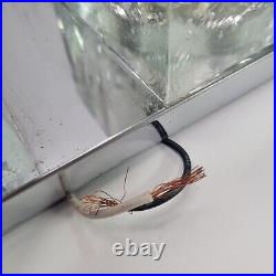 Vintage Ice Cube Glass Light with Chrome AS IS / PARTS / REPAIR