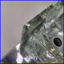 Vintage Ice Cube Glass Light with Chrome AS IS / PARTS / REPAIR