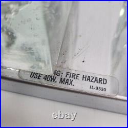 Vintage Ice Cube Glass Light with Chrome AS IS / PARTS / REPAIR