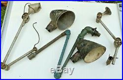 Vintage Industrial Articulated Engineers Machinist Lamp Parts Job Lot