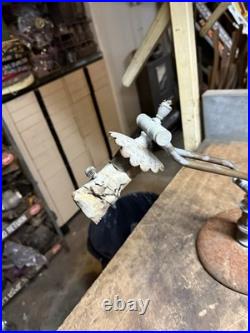 Vintage Industrial Work Task Light Lamp Jointed Articulating Fixture Parts USA