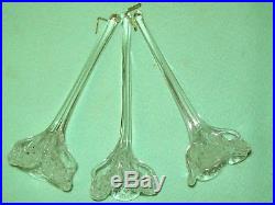 Vintage Italian Hand Made Glass FLOWER Chandelier Lamp Part PRISM Box of 16 NOS