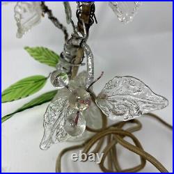 Vintage Italian Murano Hand Blown Art Glass Flower Lamp For Parts repair
