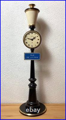 Vintage Jaeger LeCoultre Rue De La Paix Street Post Desk Clock For Parts Repair