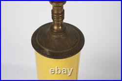 Vintage Japanese Vase Table Lamp With Floral Bird Design & Brass Fittings
