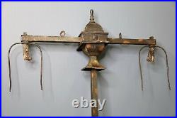 Vintage Japanned Copper Flash Light gas lamp ceiling fixture parts antique