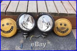 Vintage KC DAYLIGHTER 6 DRIVING FOG SPOT LIGHT LAMP with Yellow Covers Made Japan