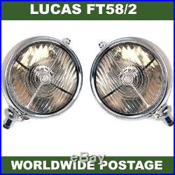 Vintage LUCAS FT58/2 FT58 Fog Lights Spot Lamps Rolls Royce Bentley Jaguar
