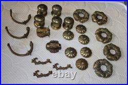 Vintage Lamp Parts Antique Brass 24 Pieces Set #7