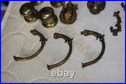 Vintage Lamp Parts Antique Brass 24 Pieces Set #7