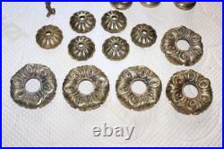 Vintage Lamp Parts Antique Brass 24 Pieces Set #7