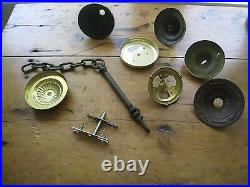 Vintage Lamp Parts Misc, 1 Shade Holder, 6 Canopies, 1 Chain & Bar #1427
