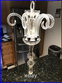 Vintage Lamp Parts Swirled Crystal Chandelier Arms Crown Art Glass Murano