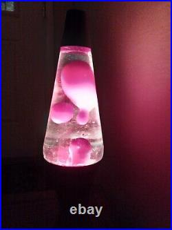 Vintage Lava Lite Lamp Black Base Red Wax Clear Liquid 16 ALL PARTS INCLUDED