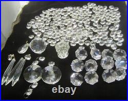 Vintage Lot 220 Crystal Chandelier Prisms Variety Of Shape Sizes Parts